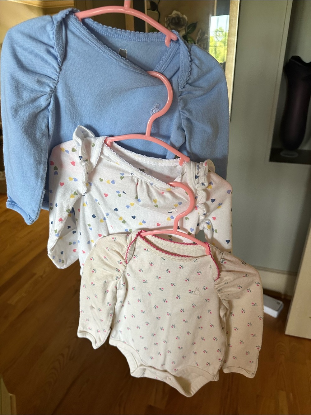 GAP Baby Girls Long-Sleeve Bodysuits - Blue, White, Cream with Prints